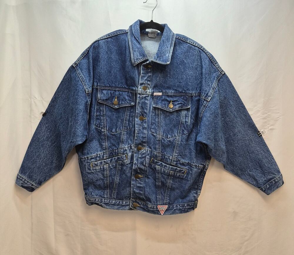 Georges Marciano for GUESS Vintage Trucker Denim Jacket 80s Style Mens M Classic